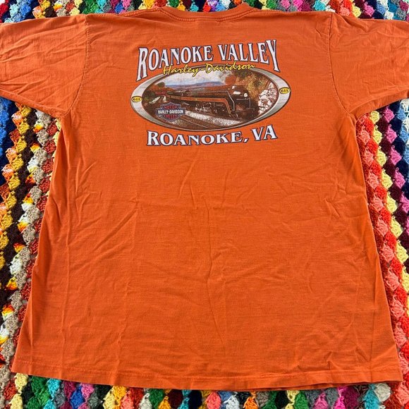 2010s Harley-Davidson Roanoke Virginia Train 611 Oversized Tee Motorcycl… - Picture 10 of 12